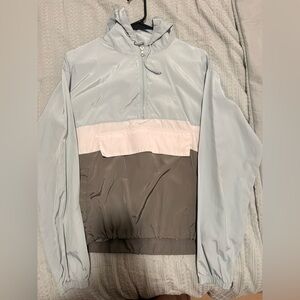 Thread & Supply Light Gray Zip-Up Windbreaker Jacket